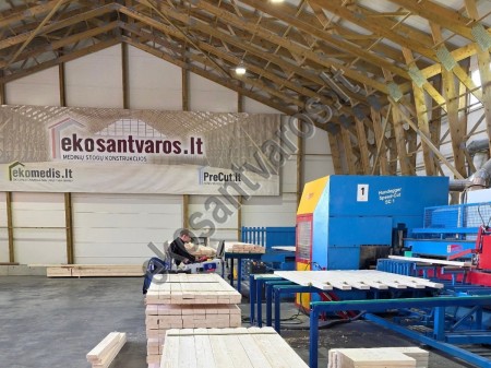 Automatizuota santvarų gamybos linija Automatizuota santvaru gamybos linija precut technologija